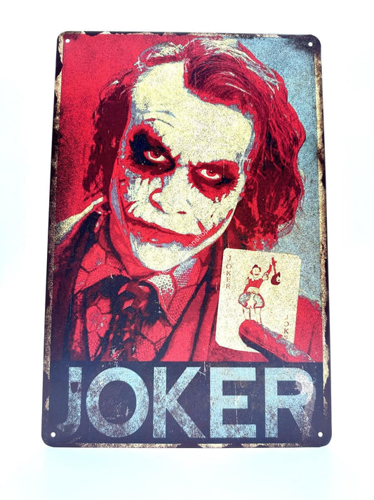 Metal Wall Sign - The Joker - Blue/Red