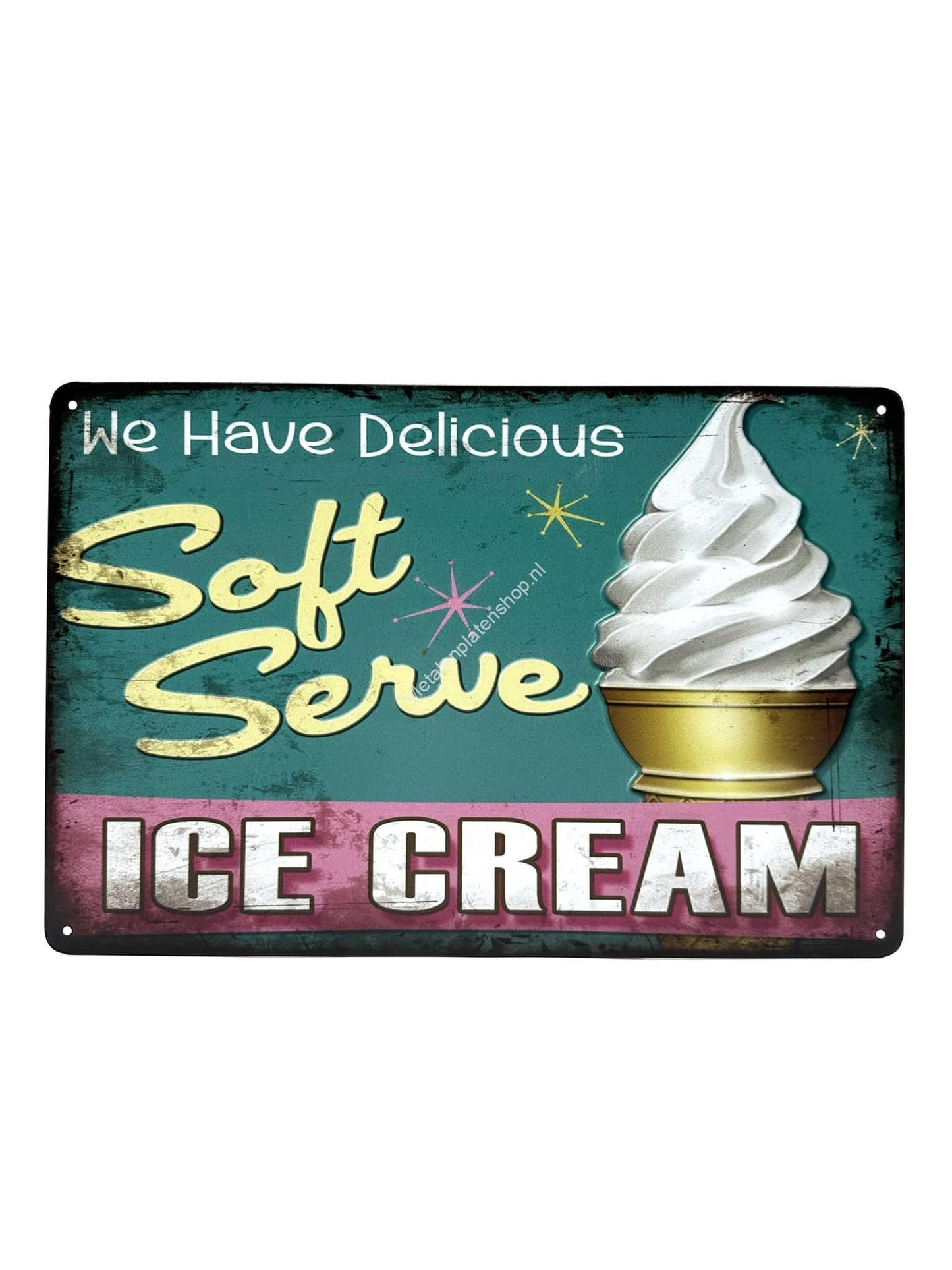 Metal Wall Sign - We have delicious Soft Serve Ice Cream