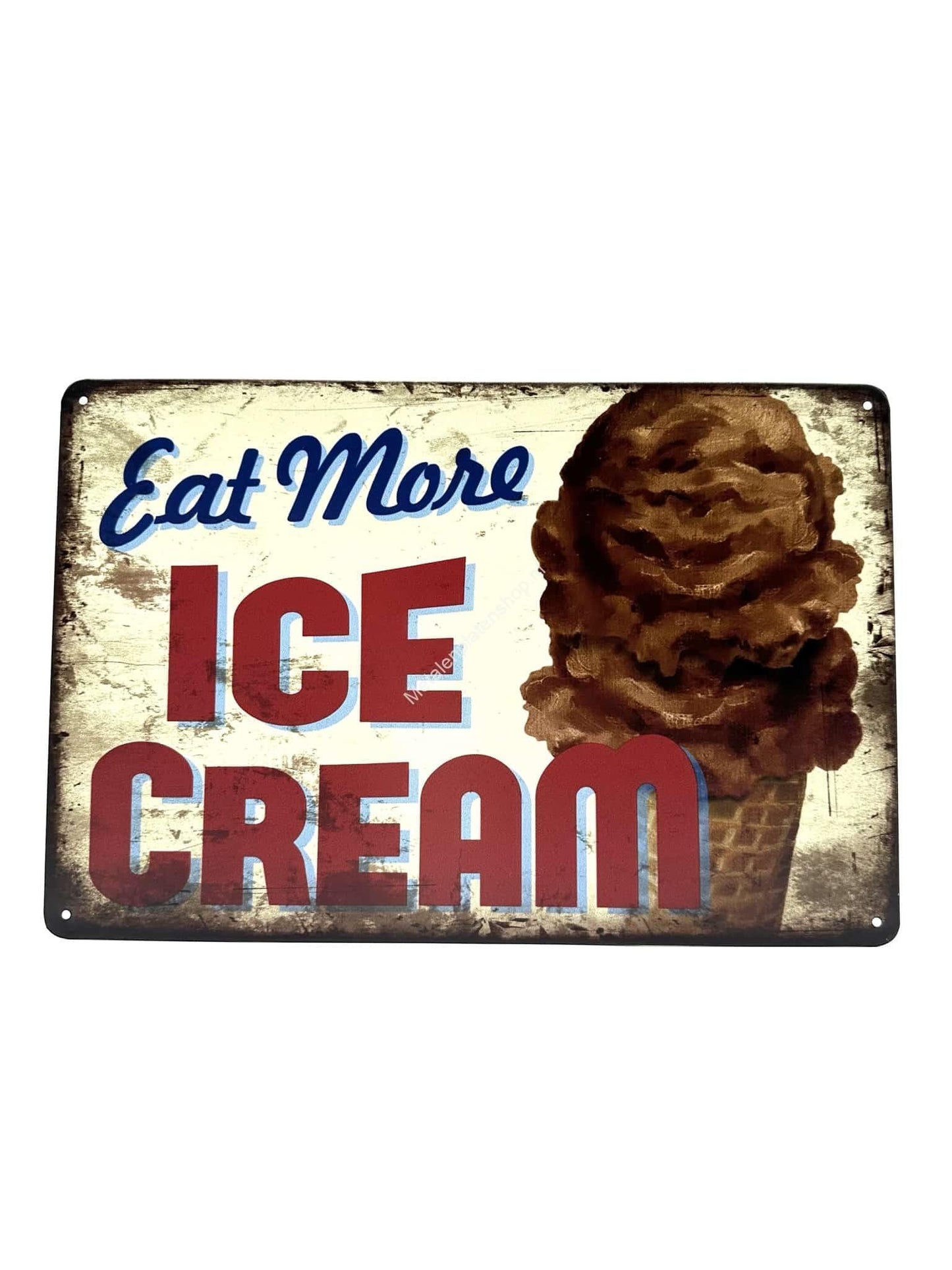 Metal Wall Sign - Eat More Ice Cream