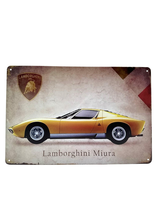 Metal Wall Sign - Lamborghini Miura