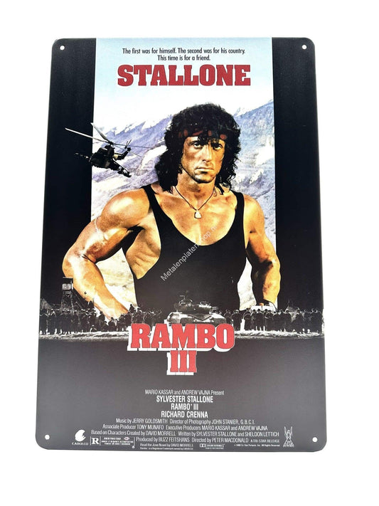 Metalen Wandbord - Rambo III