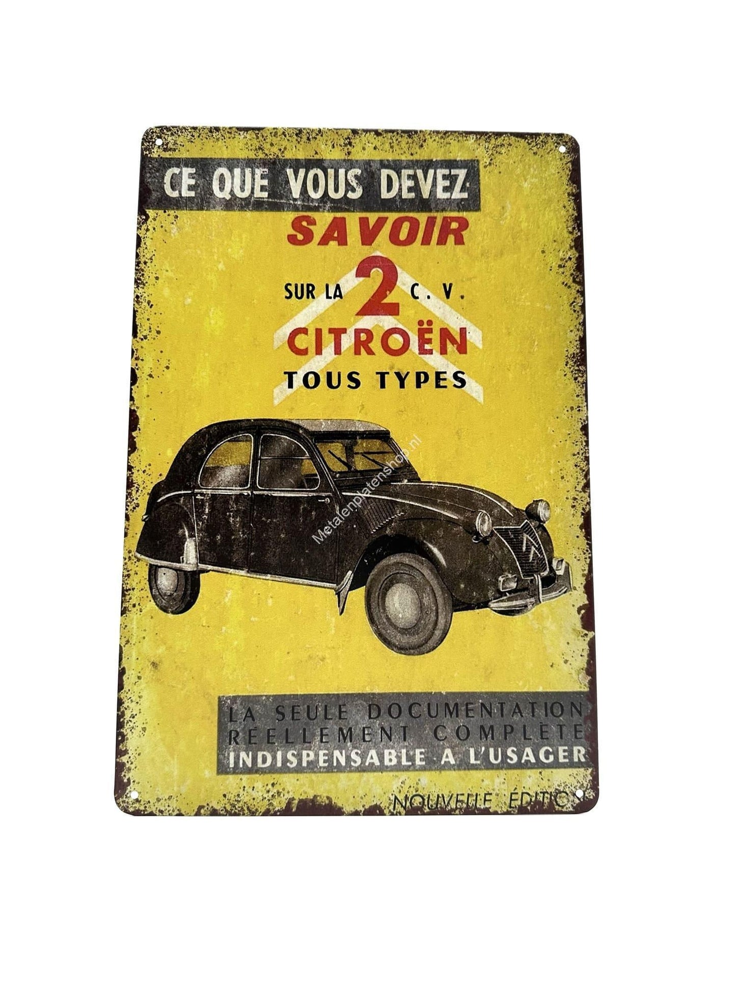 Metal Wall Sign - Lemon - Duck - Savoir Sur La 2 CV