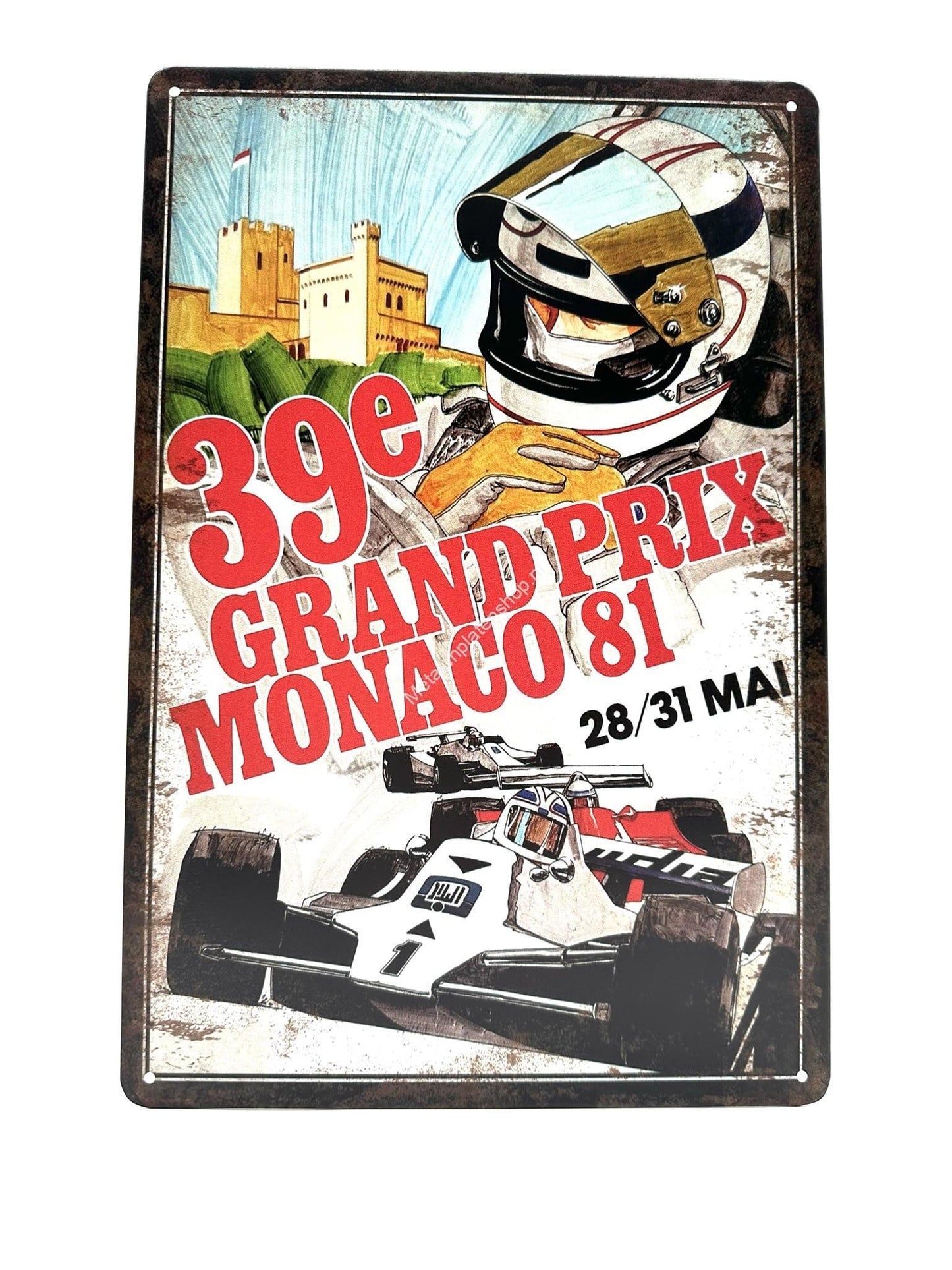 Wandschild aus Metall – 39. Grand Prix Monaco 81