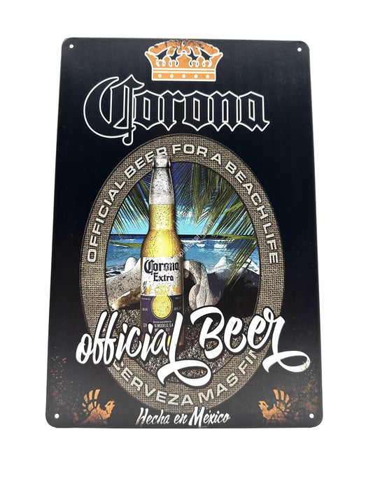 Wandschild aus Metall – Corona – Offizielles Bier