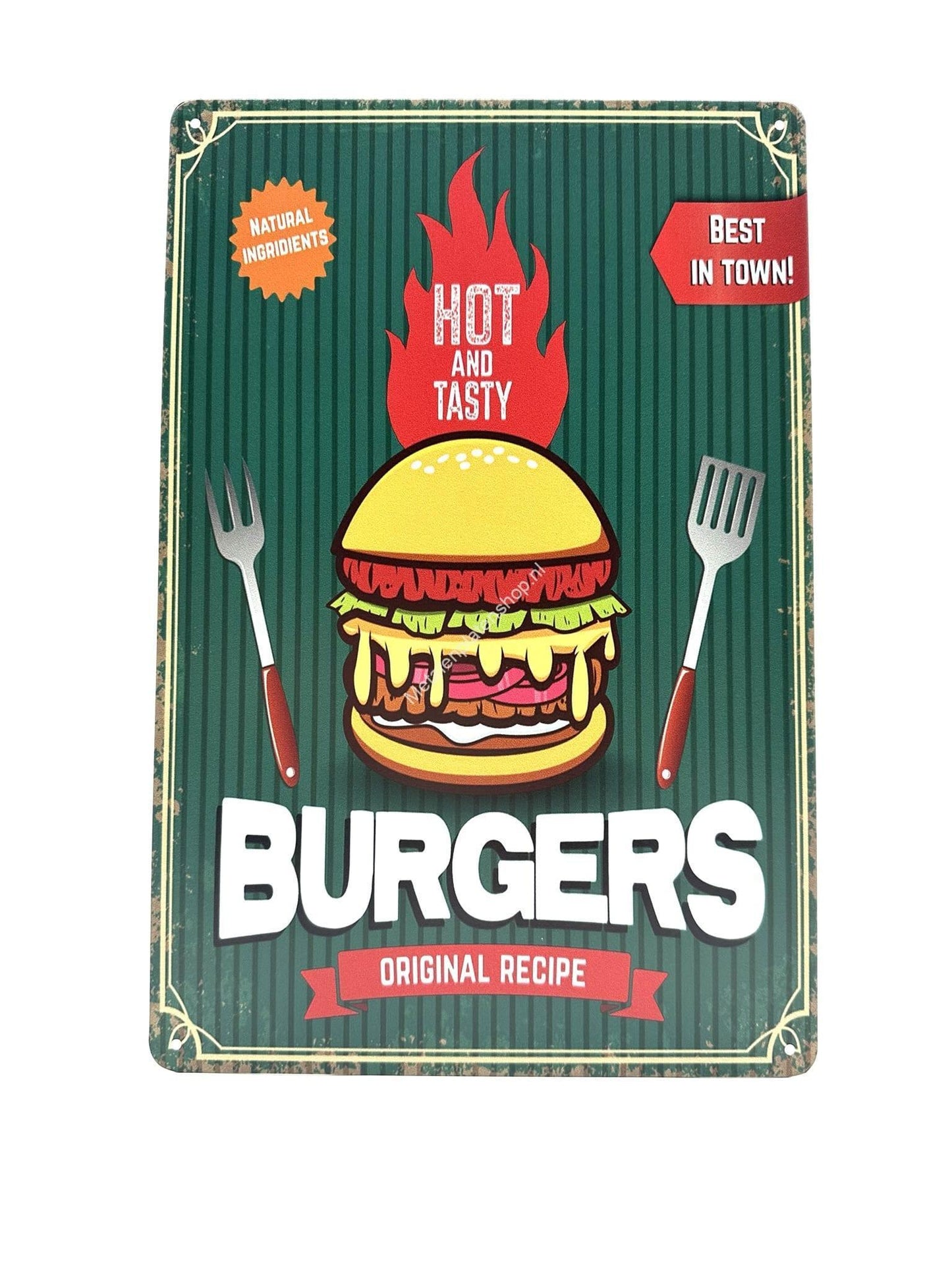 Metal Wall Sign - Burgers - Original Recipe