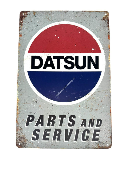 Metallwandschild – Datsun – Teile und Service