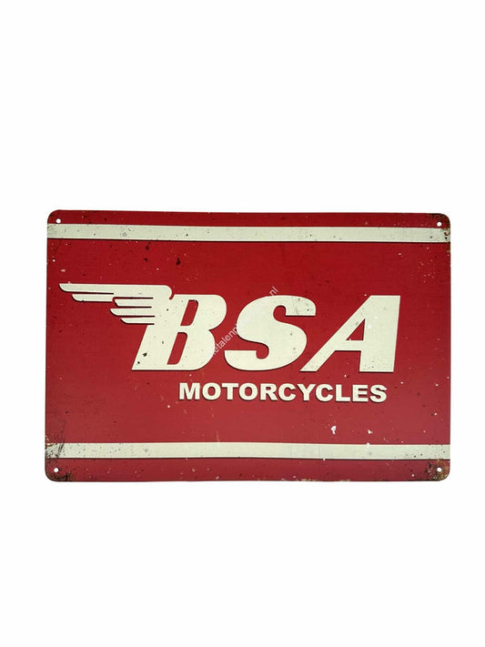 Metallwandschild - BSA - Motorräder