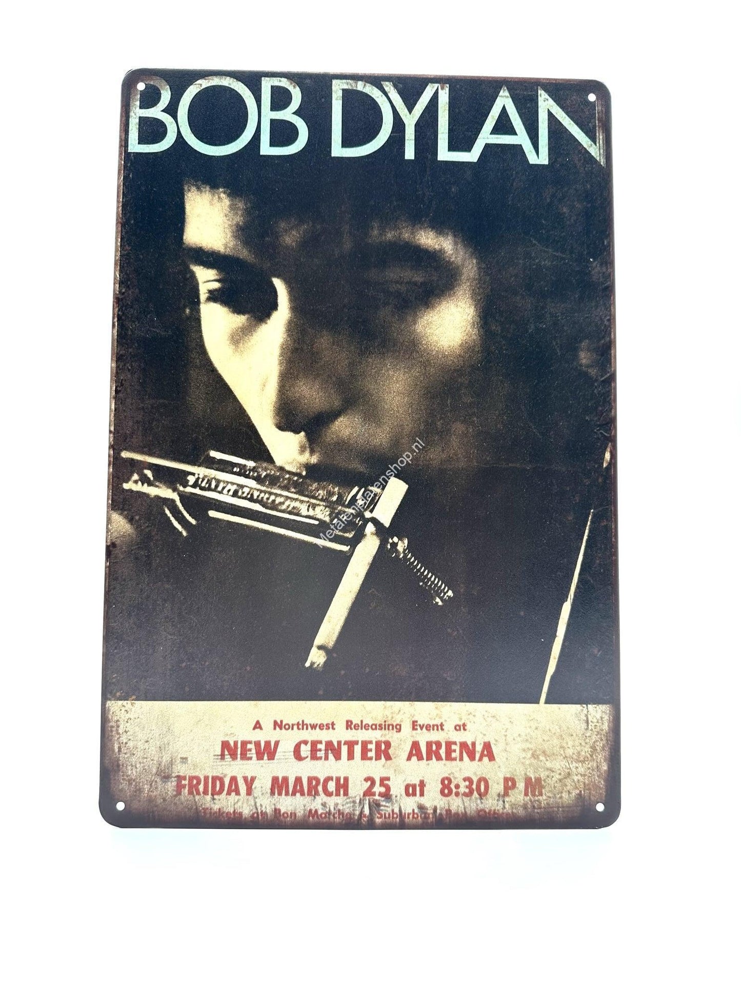 Metallwandschild – Bob Dylan – New Center Arena – Poster