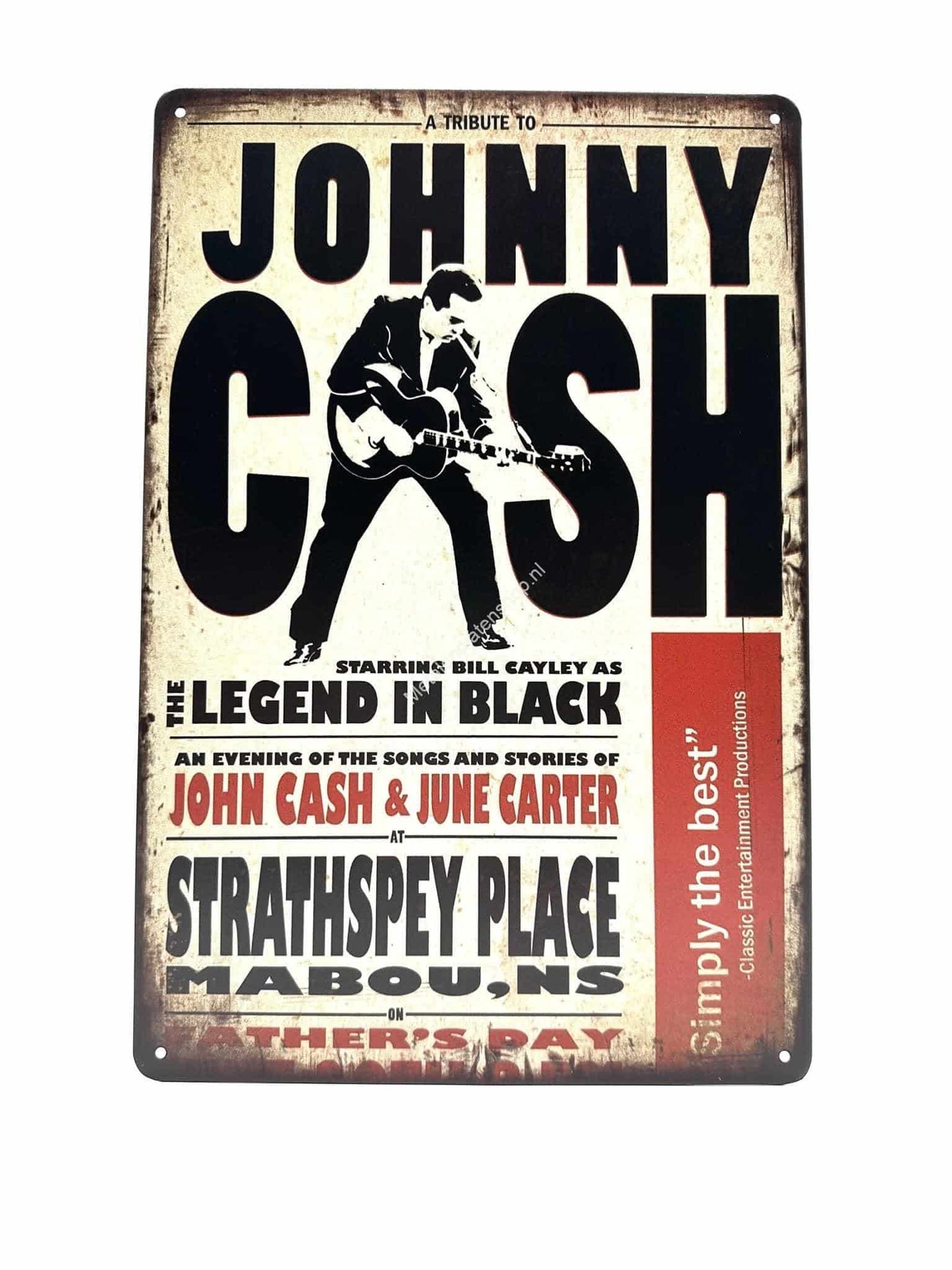 Wandschild aus Metall – Johnny Cash – The Legend in Black – Poster