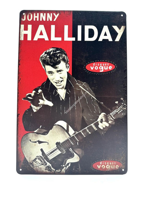 Metal Wall Sign - Johnny Halliday