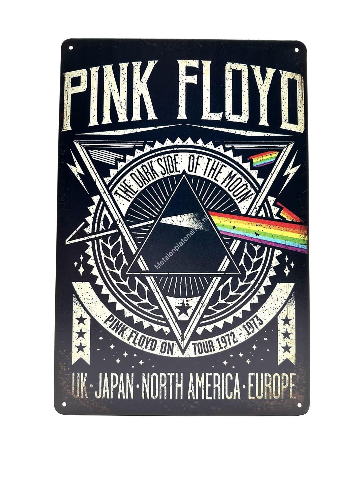 Metalen Wandbord - Pink Floyd - On Tour - 1972-1973