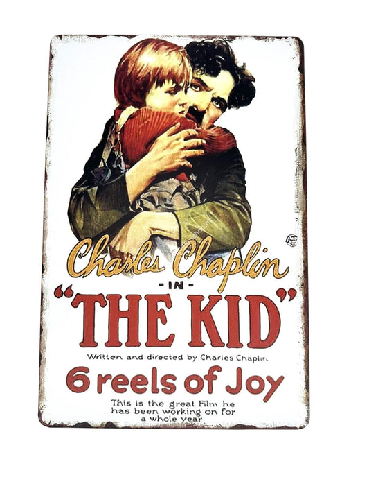 Metal Wall Sign - Charlie Chaplin - The Kid