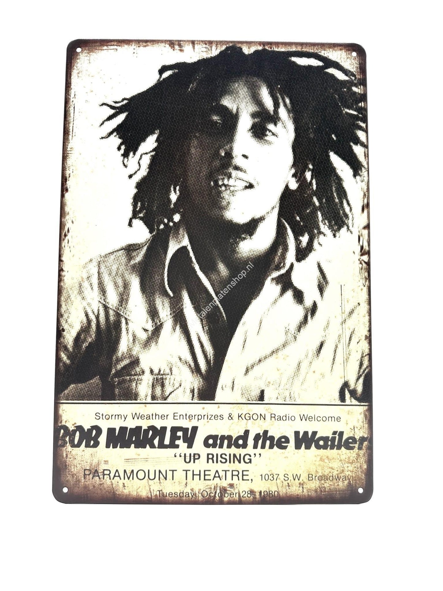 Wandschild aus Metall – Bob Marley und der Wailer