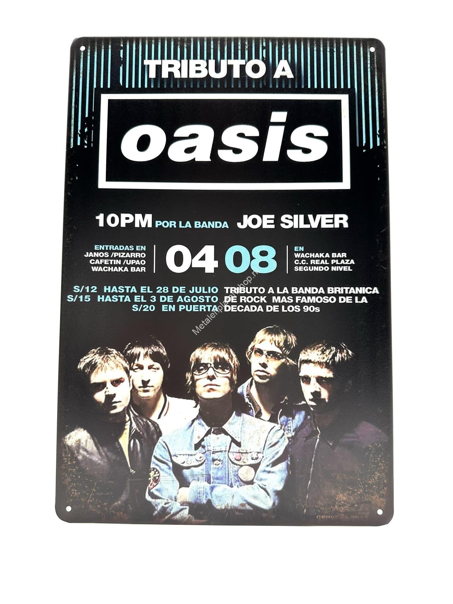 Metallwandschild – Oasis – Tributo