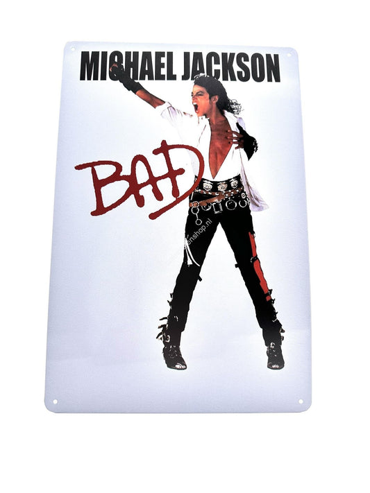 Metalen Wandbord - Michael Jackson - BAD