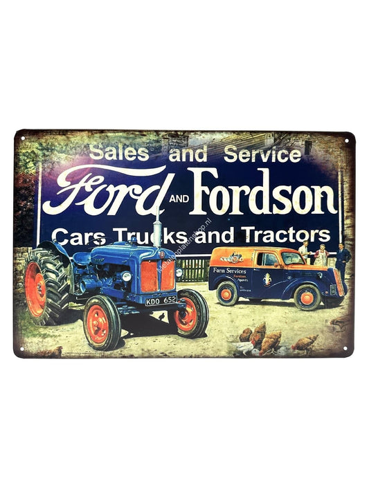 Metal Wall Sign - Ford and Fordson - Cars Trucks and Tractors