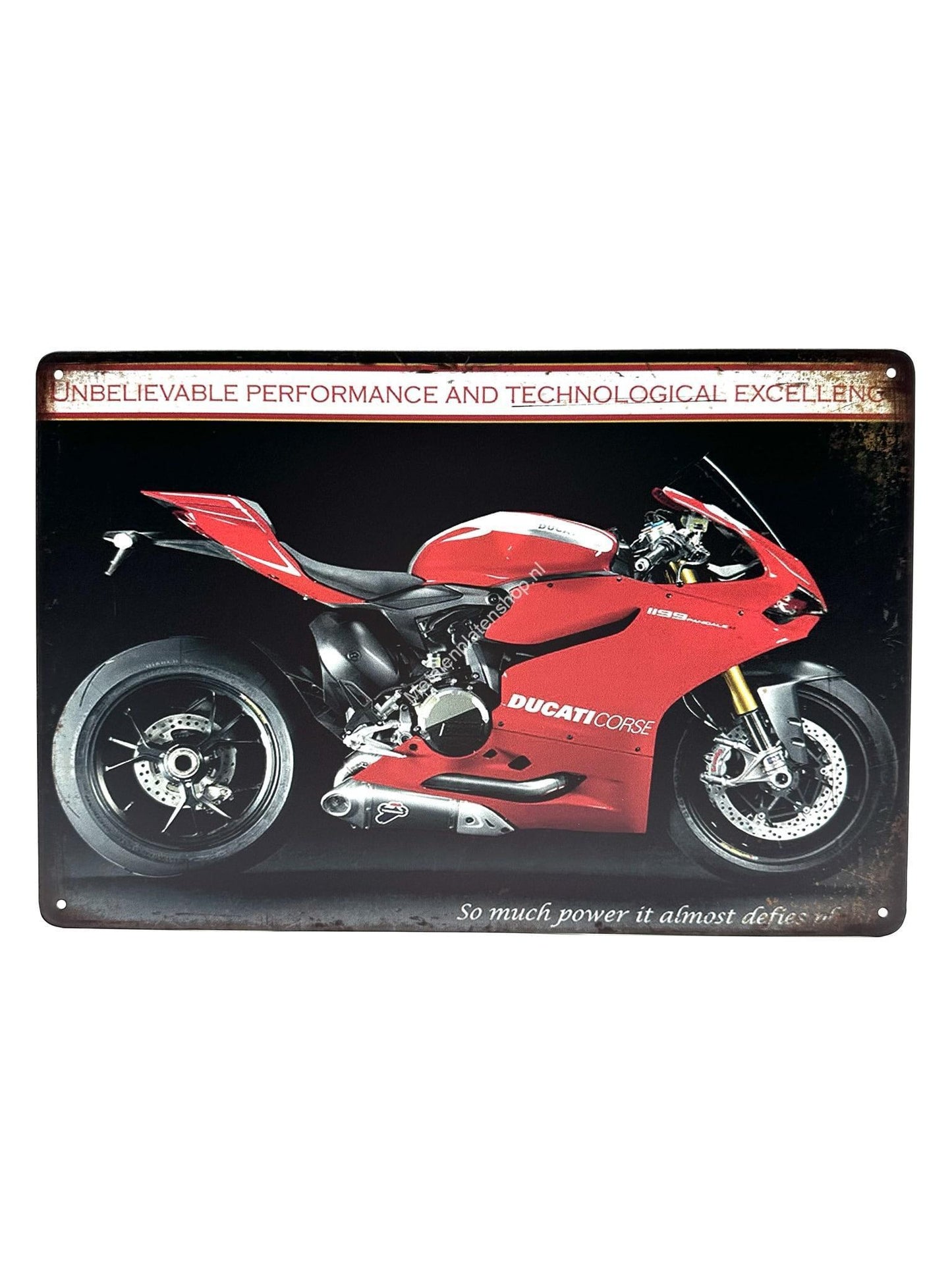 Metal Wall Sign - Ducati Corse - Unbelievable Performance