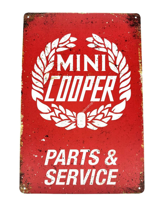 Metal Wall Sign - MINI Cooper - Parts &amp; Service