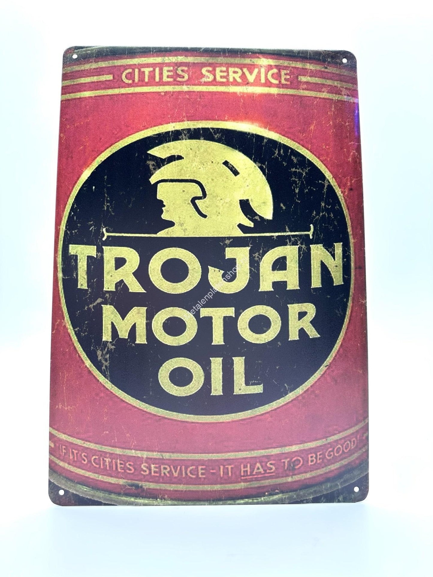 Metalen Wandbord - Trojan Motor Oil