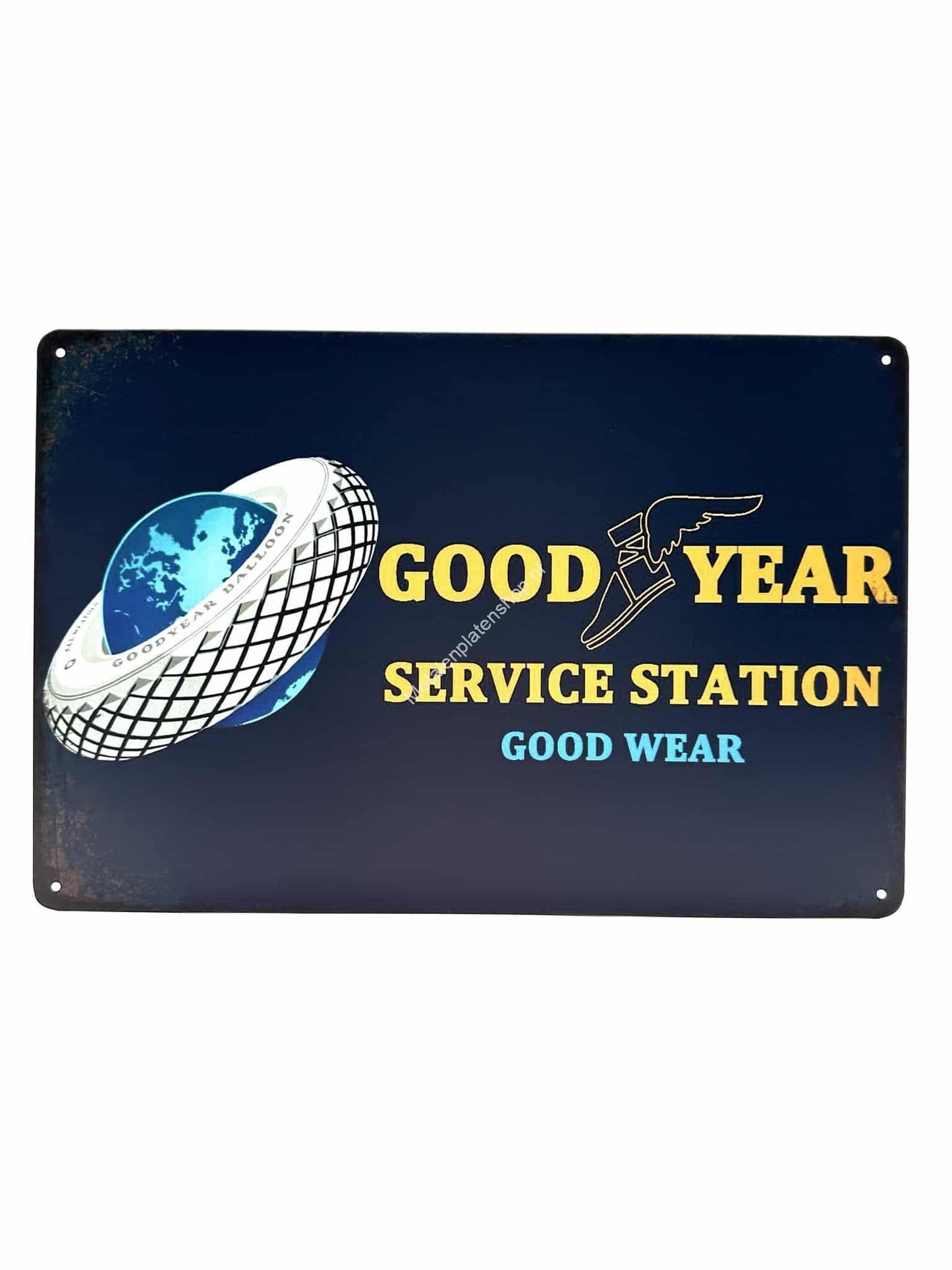 Wandschild aus Metall – Good Year – Service Station – Good Wear