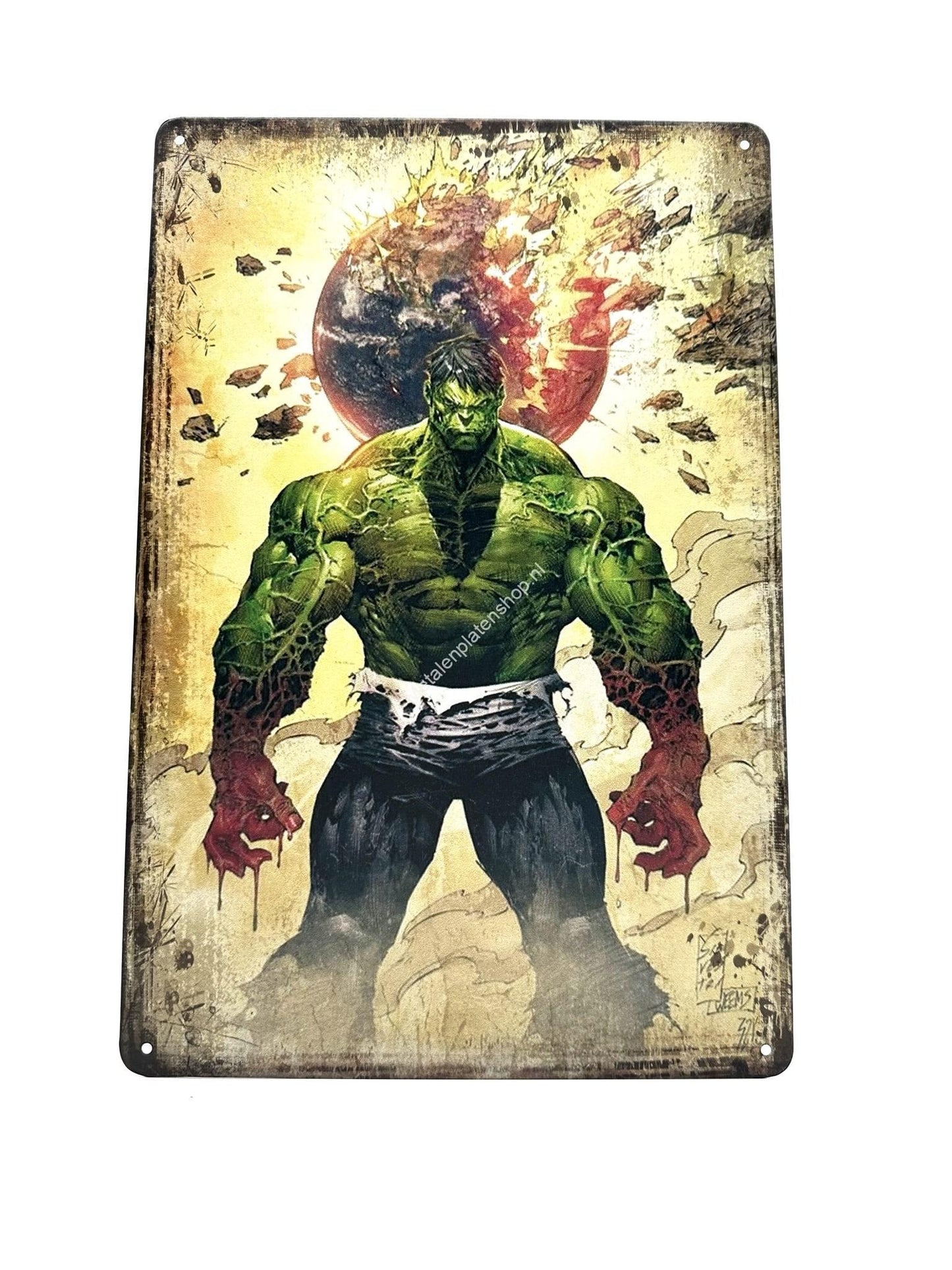 Metalen Wandbord - The Hulk - Explosief