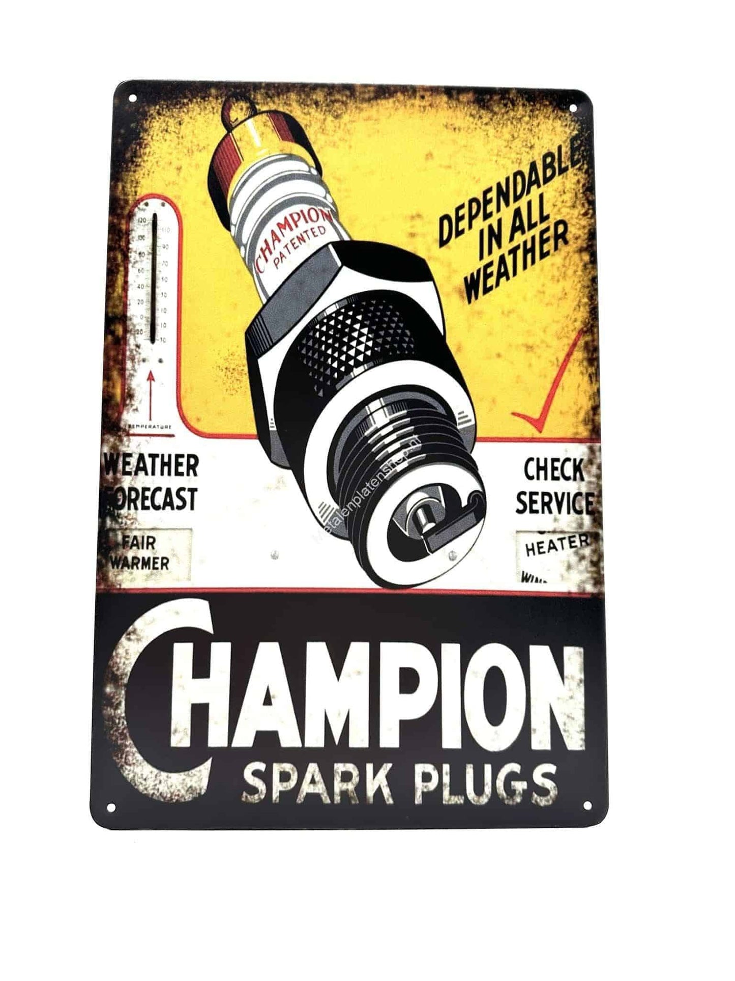 Metal Wall Sign - Champion Spark Plugs - Spark Plugs