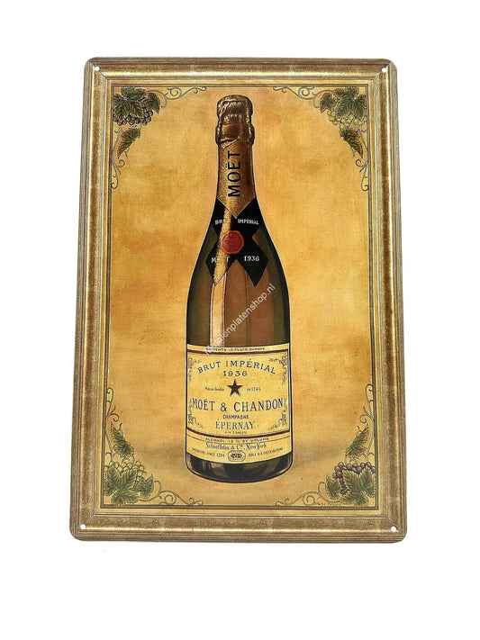 Metal wall plate - Moet &amp; Chandon - Brut - 1936