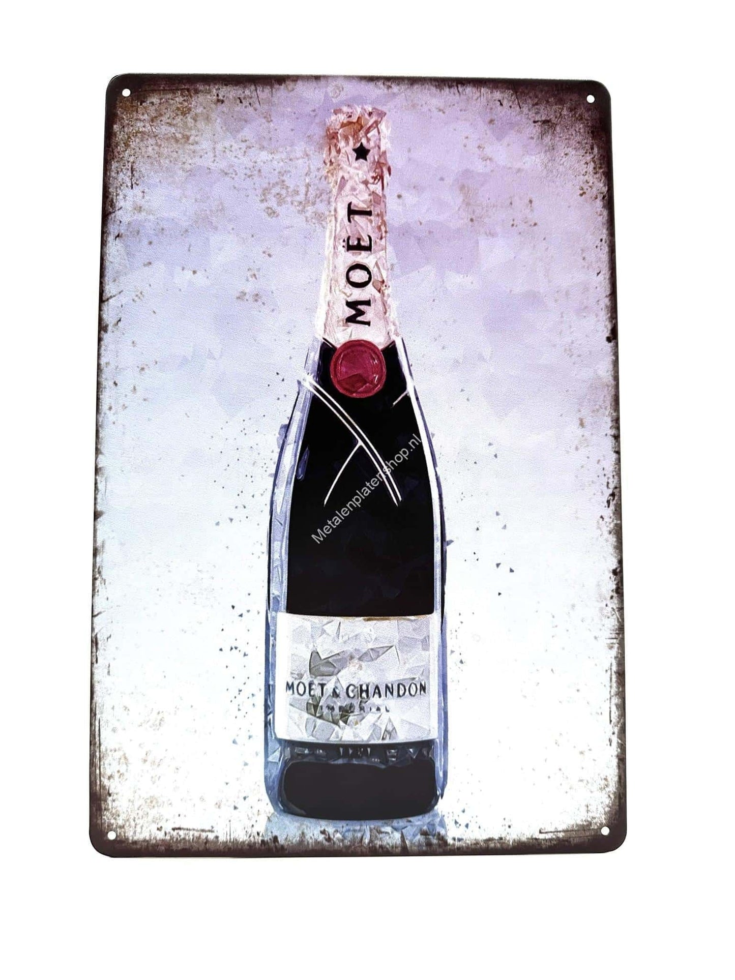 Metalen Wandbord - Moet - Champagne - Fles