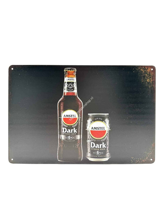 Metalen Wandbord - Amstel Dark - Strong Bock