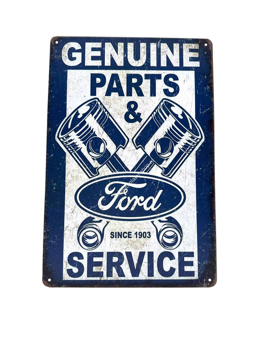 Metal Wall Sign - Genuine Parts &amp; Service - Ford - Since 1903