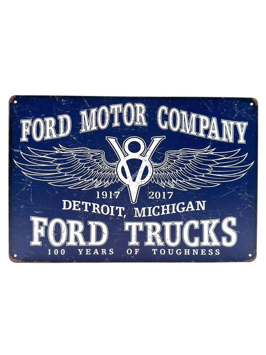 Metalen Wandbord - Ford motor company - V8 - Ford Trucks