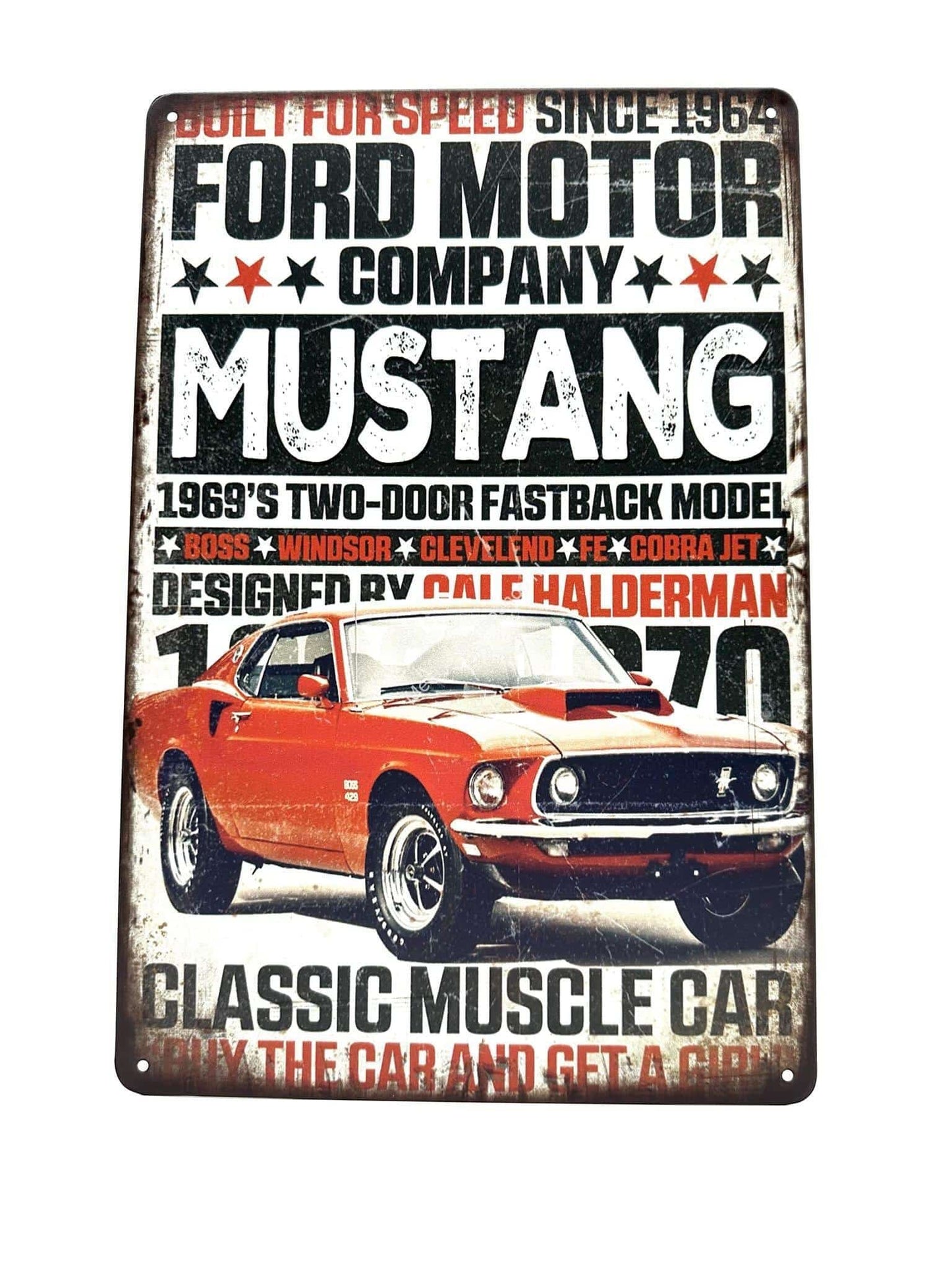 Metalen Wandbord - Ford motor company - Mustang - 1969