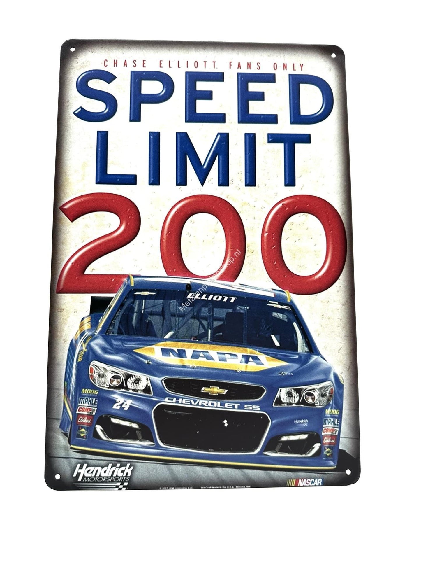 Metalen Wandbord - Speed Limit 200 - Chevrolet