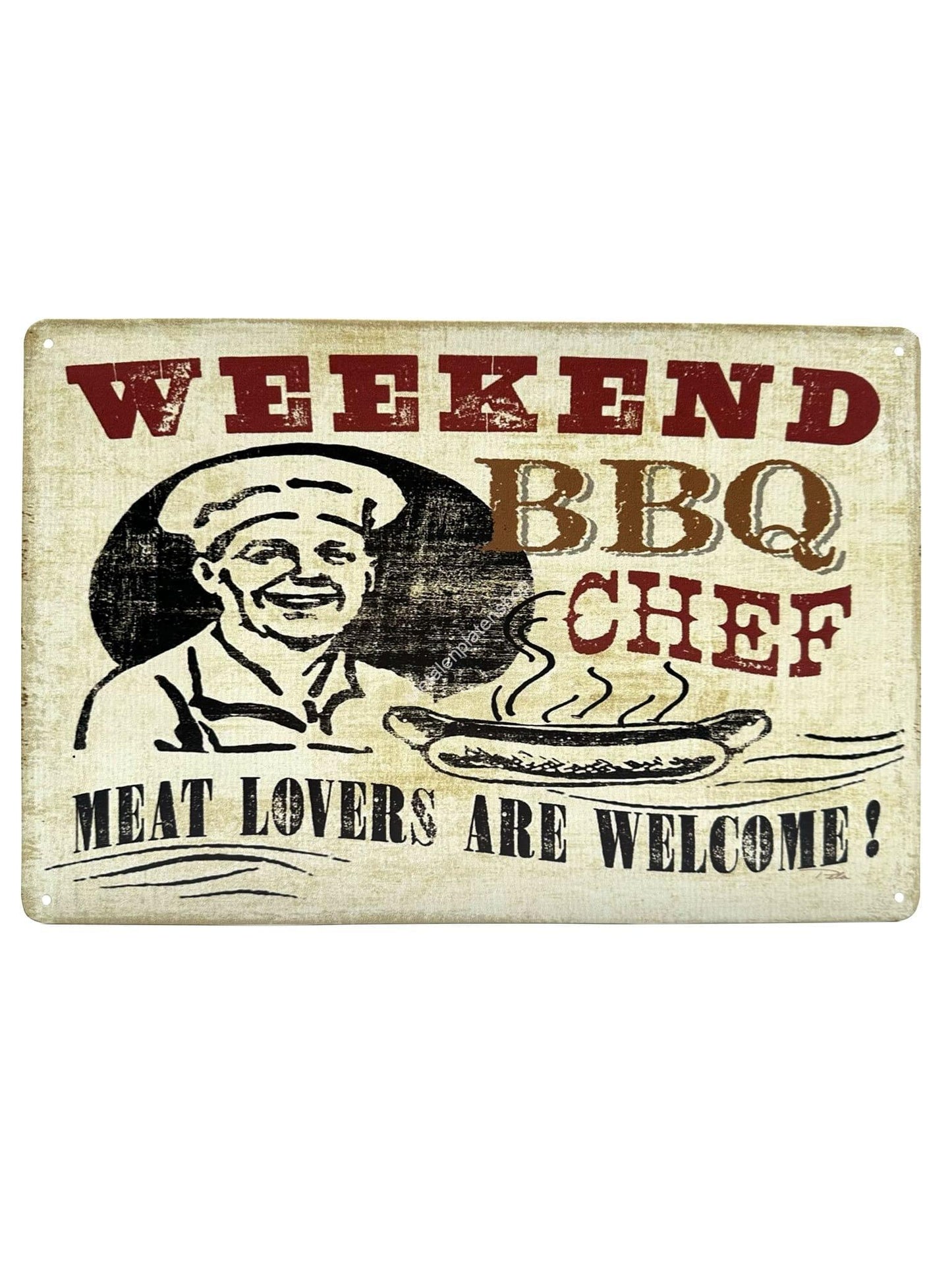 Metalen Wandbord - Weekend BBQ Chef