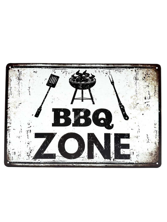 Wandschild aus Metall – BBQ-Zone