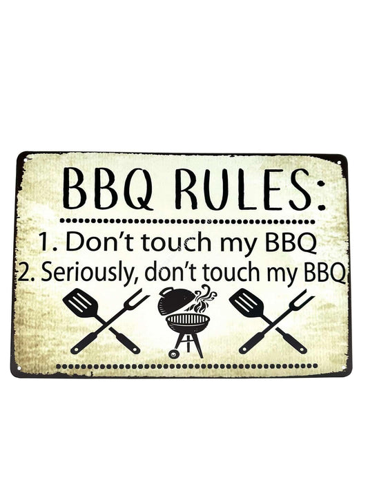 Metal Wall Sign - BBQ Rules