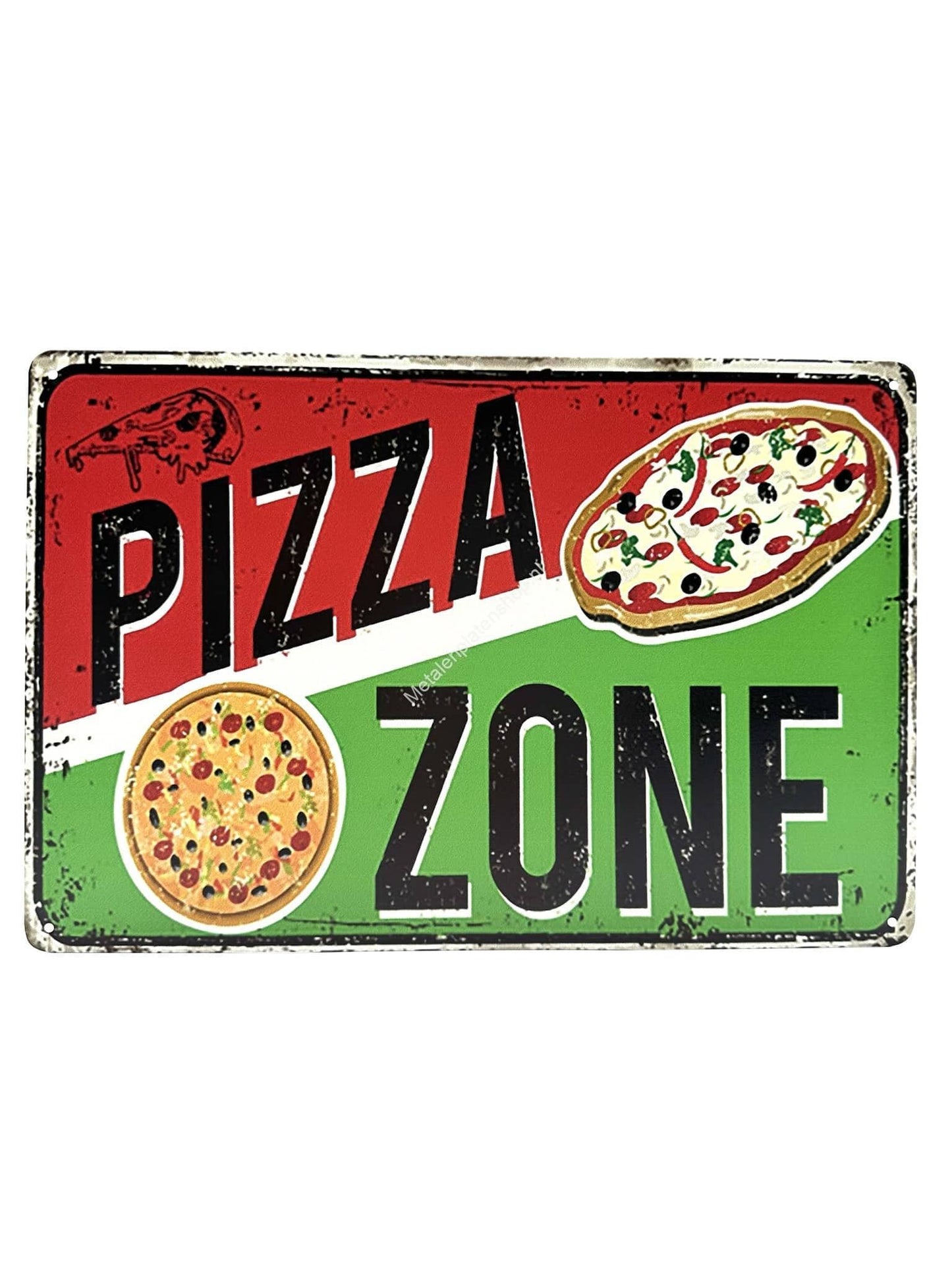 Metalen Wandbord - Pizza Zone