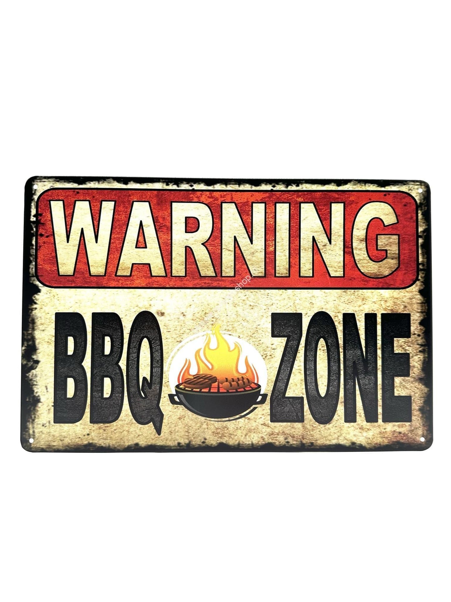 Metal Wall Sign - Warning BBQ zone