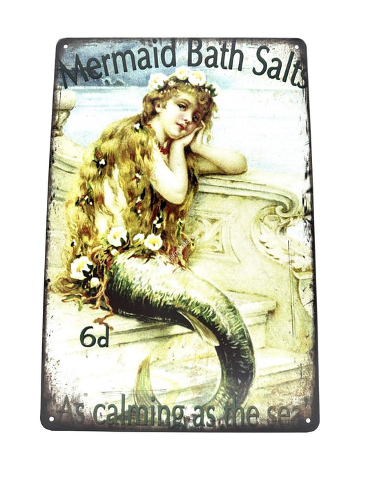 Metalen Wandbord - Mermaid Bath Salts