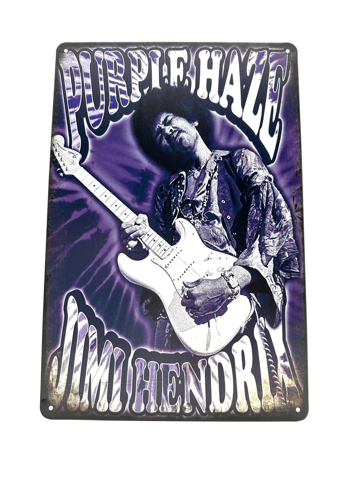 Metallwandschild – Purple Haze – Jimi Hendrix