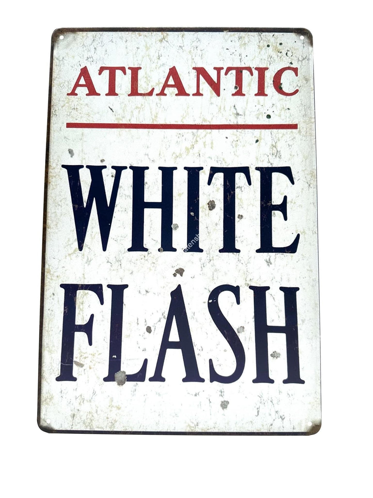 Metal Wall Sign - Atlantic - White Flash