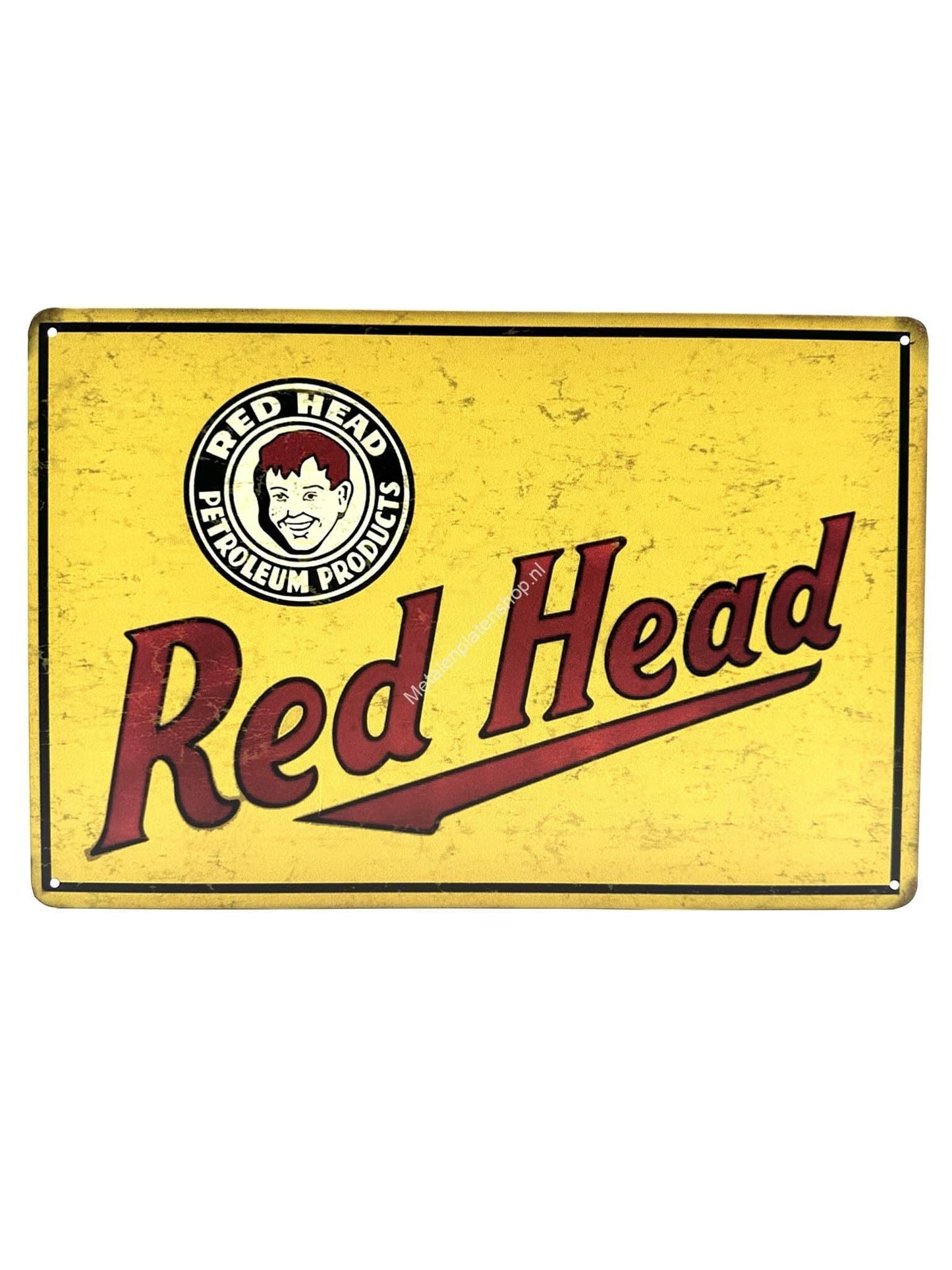 Metal Wall Sign - Red Head - Petroleum Products