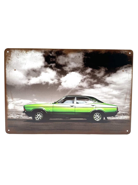 Metalen Wandbord - Mustang Groen