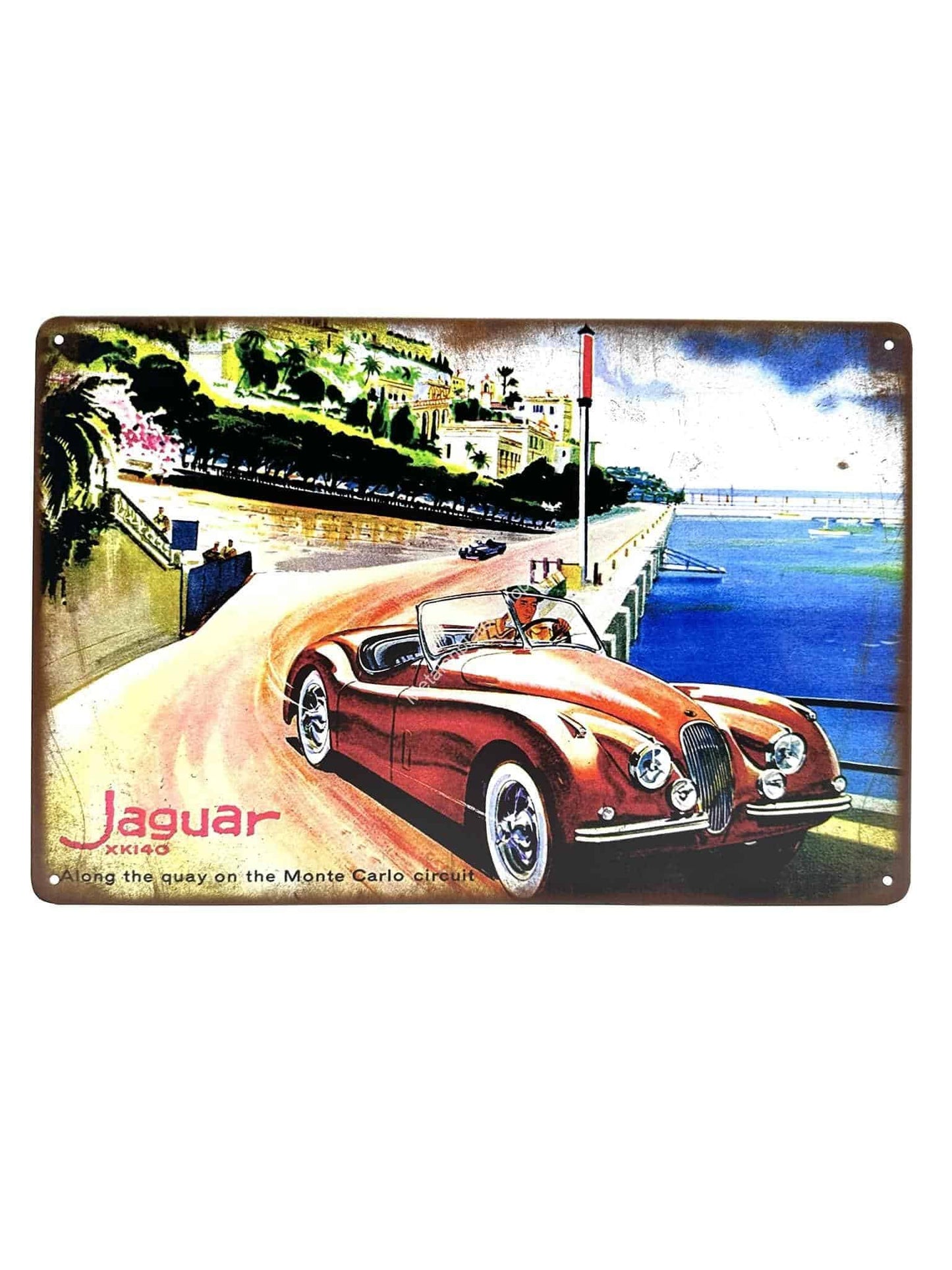 Wandschild aus Metall – Jaguar XK140