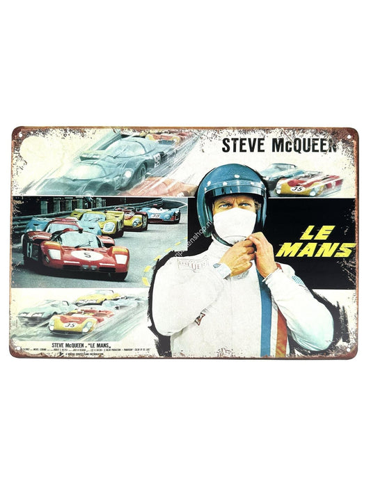 Wandschild aus Metall – Le Mans – Steve McQueen