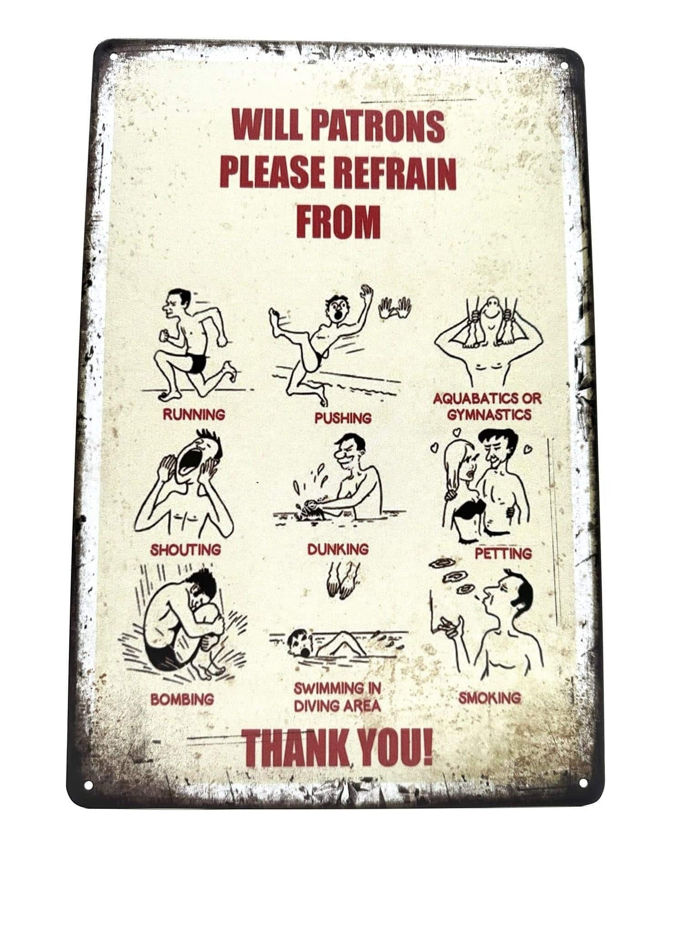 Metal Wall Sign - Swimming Pool Rules