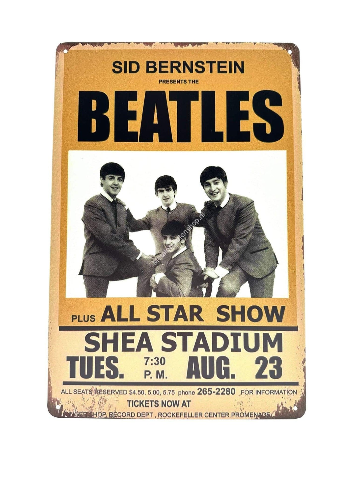 Wandschild aus Metall – Beatles – All Star Show