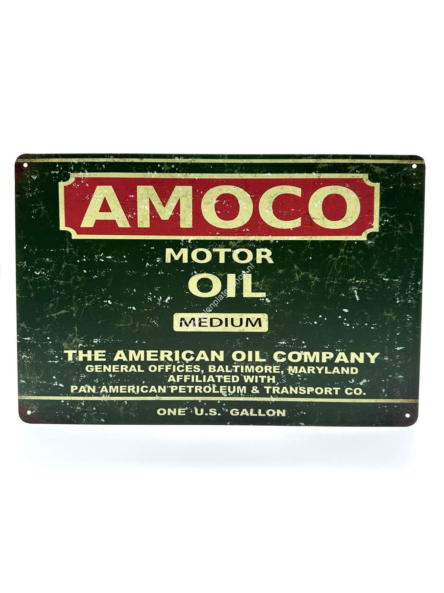 Metallwandschild – AMOCO – Motoröl