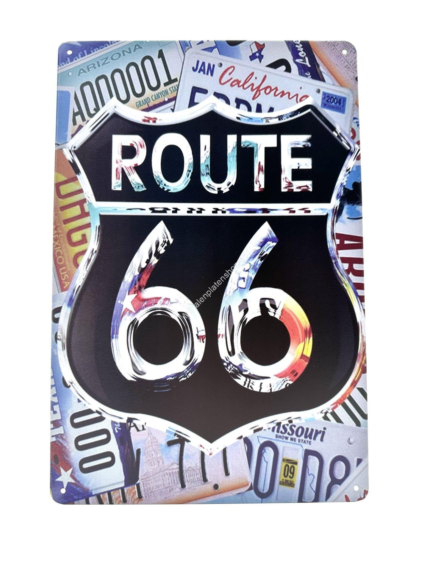 Metal Wall Sign - Route 66 - USA