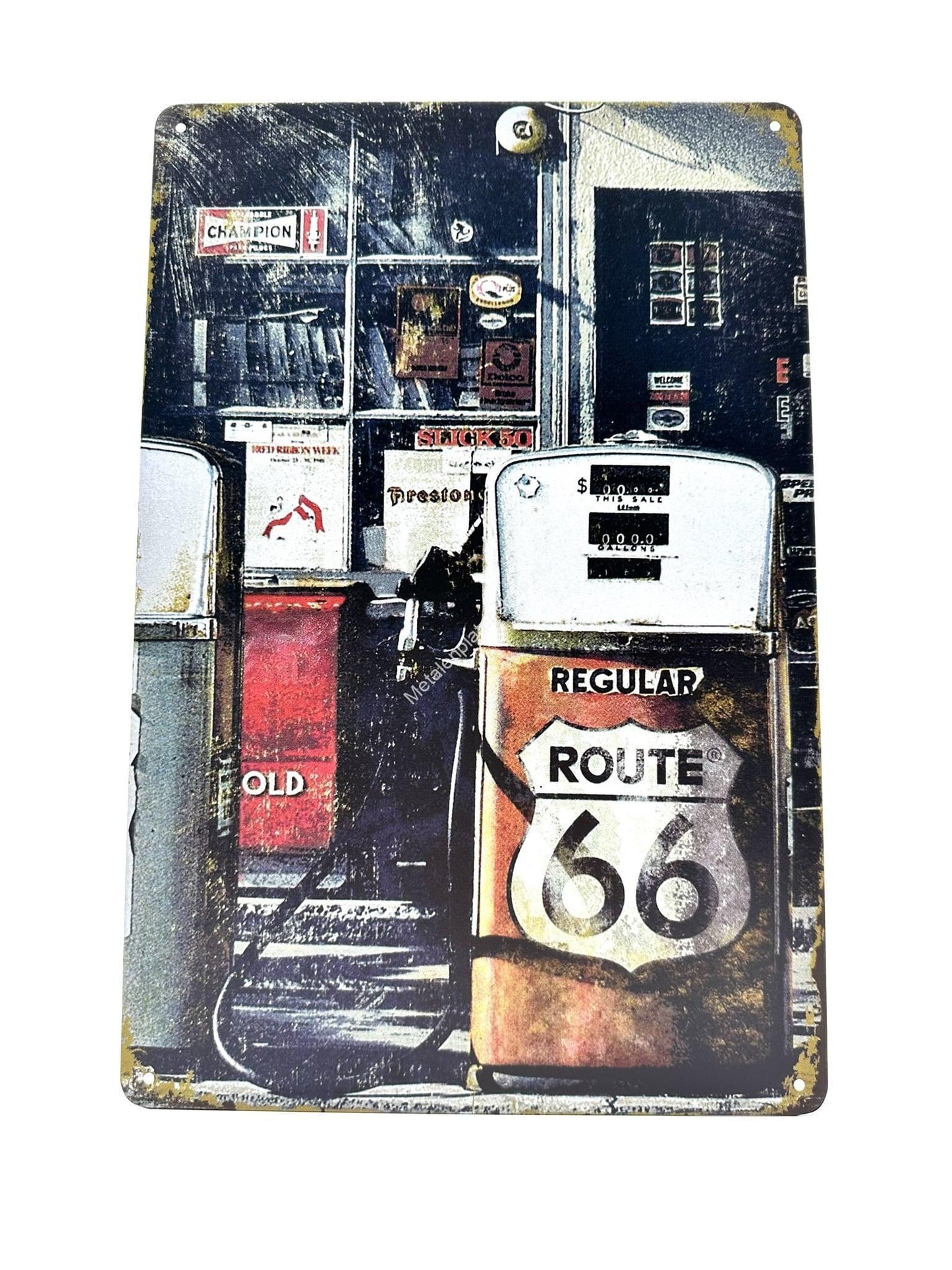 Metal Wall Sign - Route 66 - Regular - Gas Station